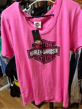 🌸 Harley-Davidson Pink T-Shirt Bourbeuse Valley Cycle Shak Route 66 | 3XL | NWT